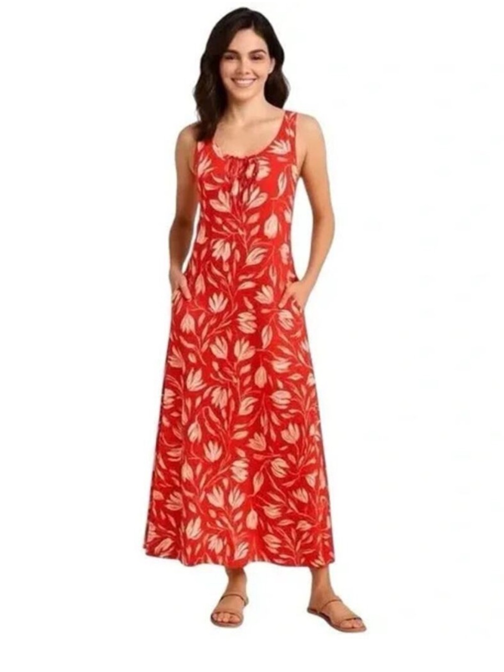 Cabi 6393 Tearoom Red Floral Dress Size Large - Picture 2 of 8